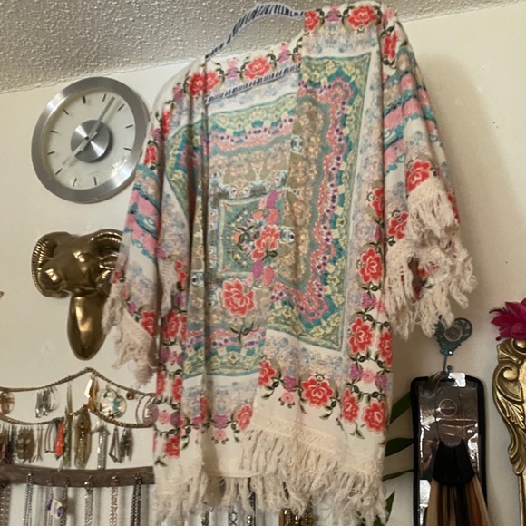 Bohemian Floral Fringe Cardigan - Picture 4 of 4